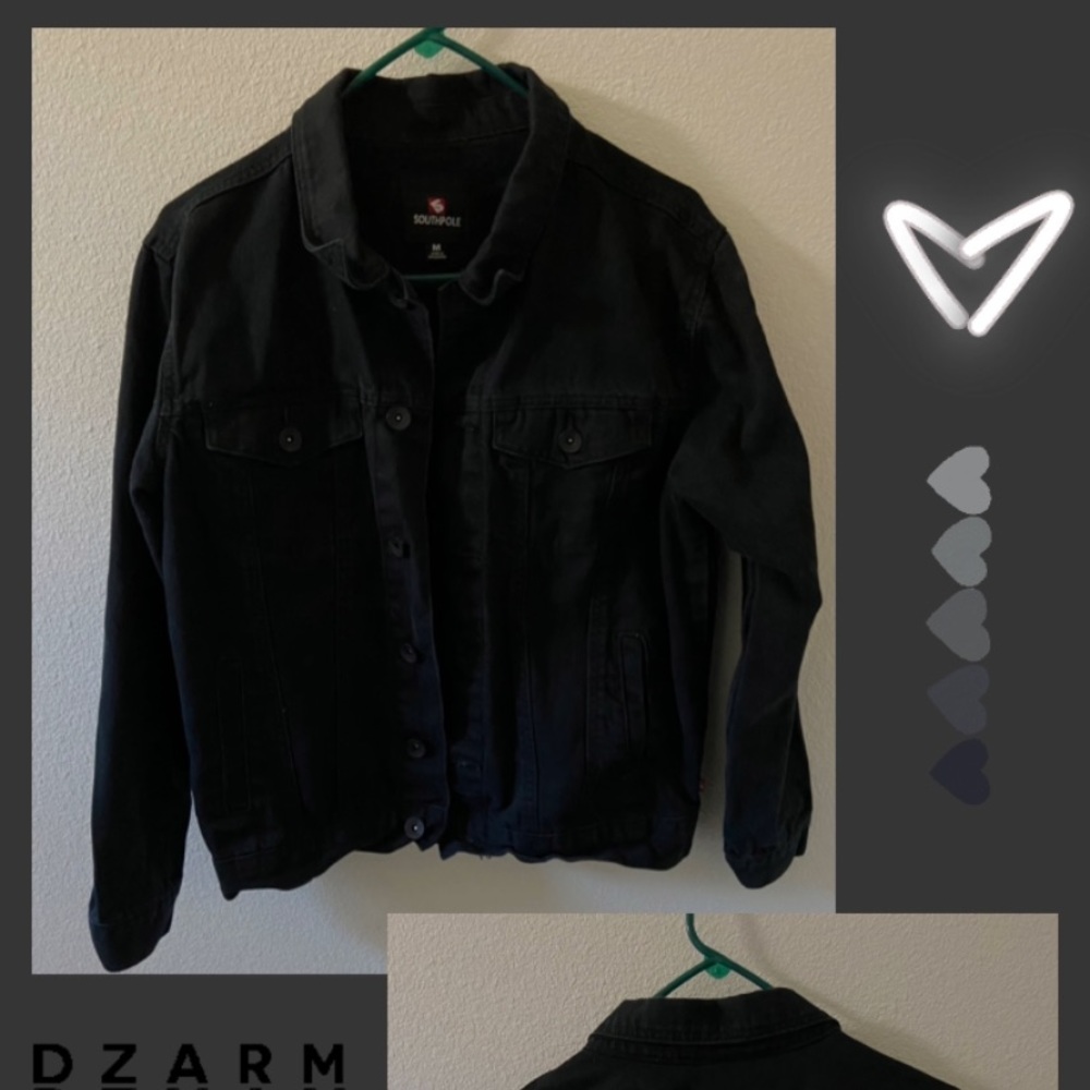 South Pole Black Off Brand Denim Jacket